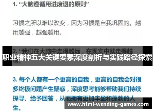职业精神五大关键要素深度剖析与实践路径探索 职业精神五大关键要素深度剖析与实践路径探索